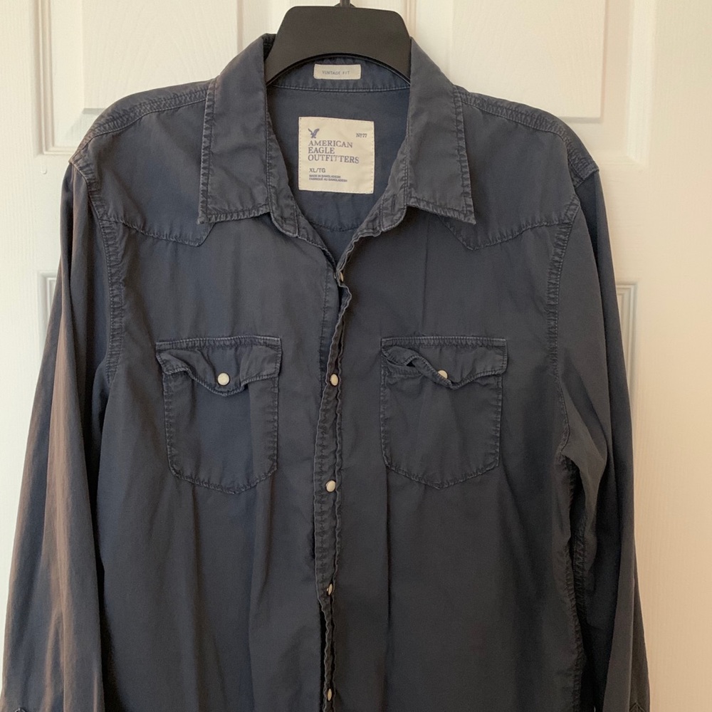 Blue American Eagle button down.
